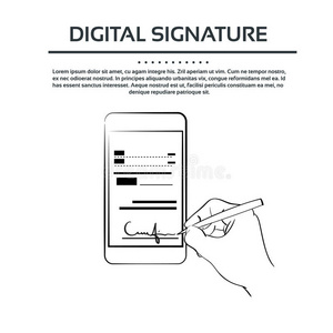 数字签名智能手机商人