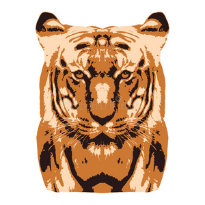 条纹 丛林 衬衫 面对 肖像 签名 纹身 插图 捕食者 哺乳动物