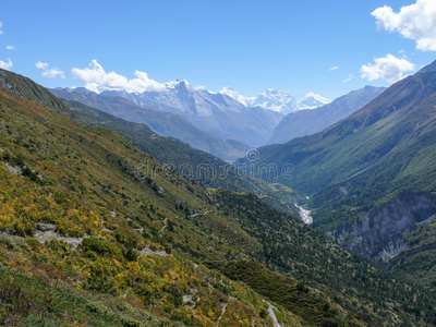 佛教徒 山崩 建筑 地区 佛教 旗帜 房子 基础 喜马拉雅山