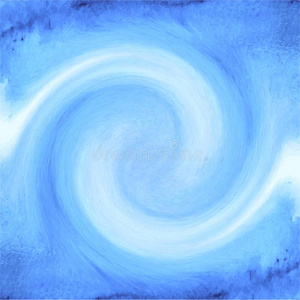 抽象的蓝色水彩背景与波浪
