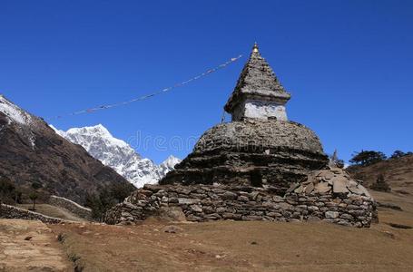 尼泊尔 场景 建筑 营地 风景 亚洲 佛教 基础 喜马拉雅山