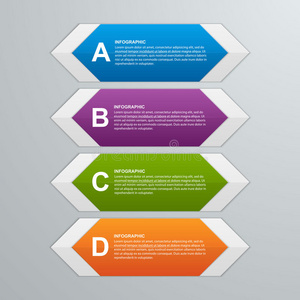 三维六边形业务选项信息图形模板。