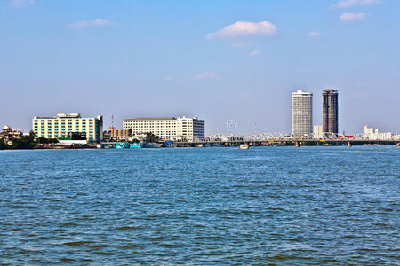 基础设施 天空 拉玛 河边 早晨 流动的 建设 活的 泰国