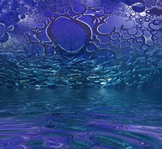 海的 气泡 流动的 曲线 水下 波动 纹理 海洋 泡沫 纯洁