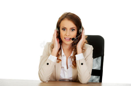 商人 操作人员 顾问 头戴式耳机 商业 顾客 电话 助理