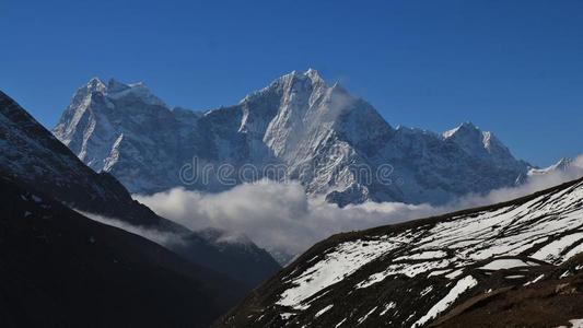 封顶 巴扎 昆布 珠穆朗玛峰 早晨 自然 国家的 全景图