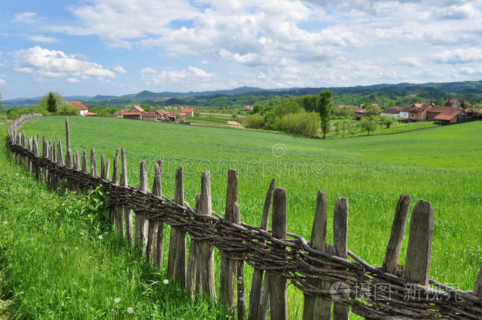 乡村景观和木栅栏