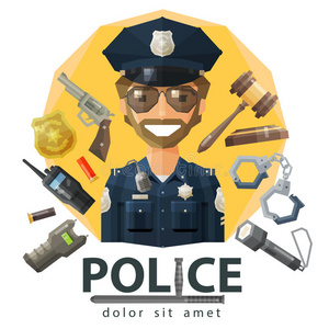 法律 警卫 警方 武器 象形图 徽章 男人 官员 保镖 小胡子