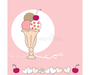 庆祝 甜点 奶油 冰淇淋 假日 艺术 可爱的 圆锥体 绘画