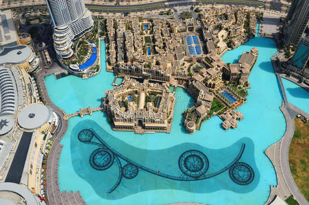 建筑学 摩天大楼 阿联酋 奢侈 建设 城市 天线 亚洲 池塘