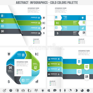 冷色抽象信息图形集2