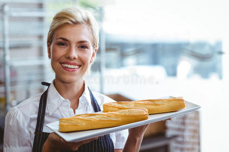成人 面包店 雇员 白种人 美丽的 工作 自助餐厅 食物