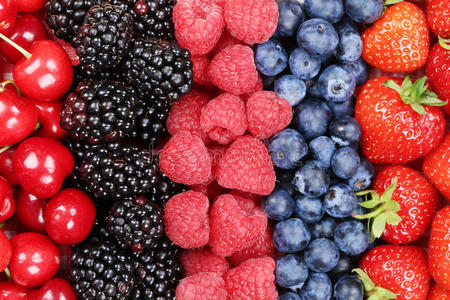 草莓蓝莓和樱桃的浆果水果