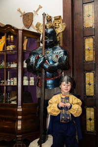 盔甲 敷料 万圣节 童年 表演 幻想 男孩 小孩 服装 狂欢节