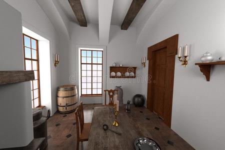 庄园 提供 古董 厨房 绘图 古老的 宫殿 巴洛克风格 卧室