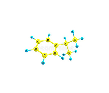 在白色上分离的异丙烯分子