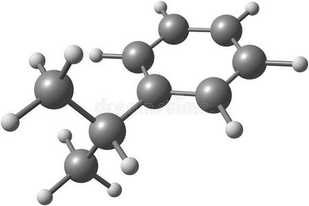 在白色上分离的异丙烯分子