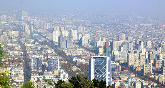 智利圣地亚哥的鸟瞰图