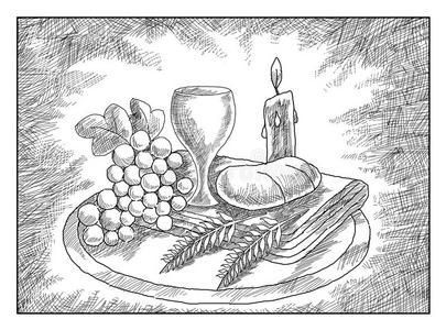 圣杯 葡萄 谷物 烛光 蜡烛 交融 发光 谷类食品 文化
