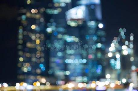 暮光 建筑 反射 城市 天际线 海湾 照片 新加坡 模糊