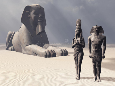 埃及狮身人面像和雕像