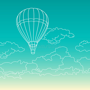 气球在云中飞行矢量