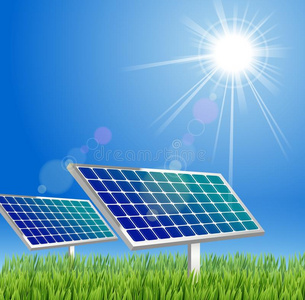 绿色太阳能电池板