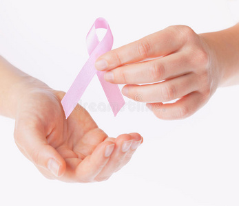 乳腺癌意识丝带在手
