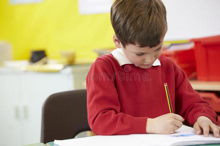 在一起 教室 铅笔 书桌 在室内 白种人 写作 制服 古老的