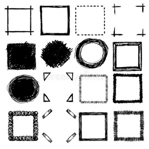 手绘涂鸦框架和角落