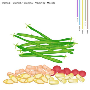新鲜绿豆与维生素c，k，a和