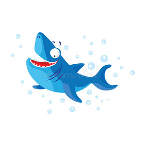 可爱的鲨鱼被隔离了. 儿童t恤设计.照片