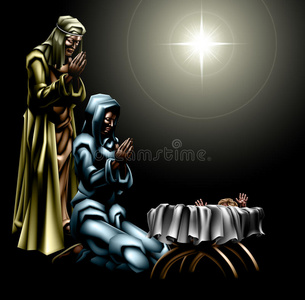 基督教圣诞节耶稣降生场景