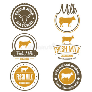 均匀化 农业 标语牌 收集 奶牛 食物 产品 横幅 牛奶
