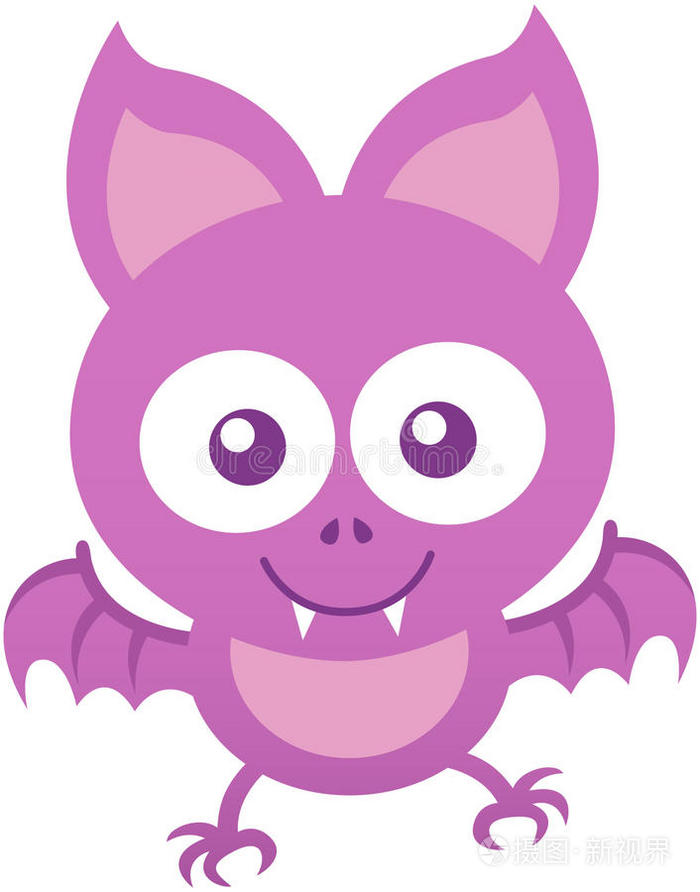 可爱的蝙蝠宝宝微笑着热情地拍打着