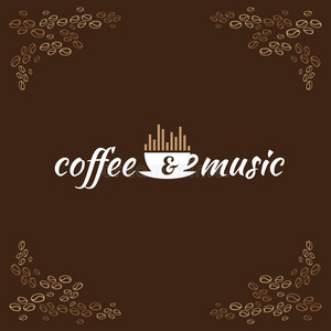 咖啡和音乐标志