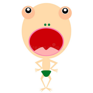 可爱的青蛙惊喜的脸