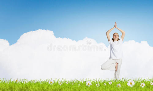 气球 学生 女孩 平衡 自由 瑜伽 放松 活力 健康 灵魂