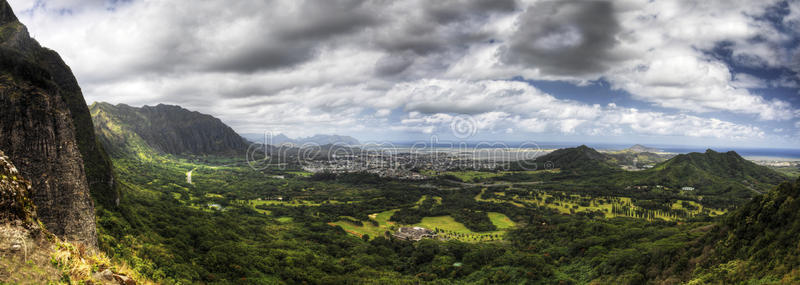 夏威夷帕利瞭望台的全景