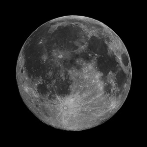夜空上的满月观察