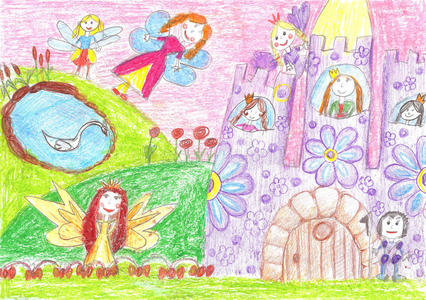 童话，公主，王子孩子绘画