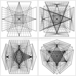 六个金字塔向量的几何交点