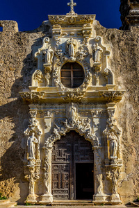 国家公园的门，西班牙使命圣何塞，圣安东尼奥，得克萨斯州。