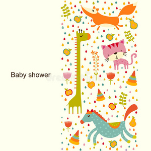 婴儿淋浴矢量卡