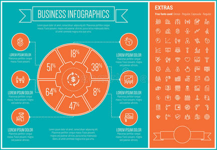 业务线设计信息图表模板