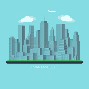 平面设计城市景观矢量图