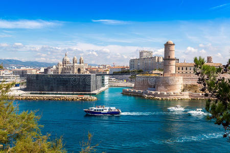 城市 欧洲 建筑学 大教堂 风景 地中海 马赛 全景 历史的