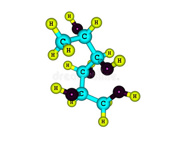 在白色上分离的岩藻糖醇分子