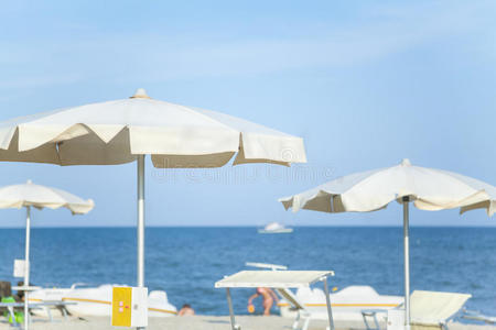 旅行 假期 米色 夏天 海滩 旅游业 椅子 空气 地平线