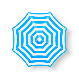海滩伞顶视图图标，插图
